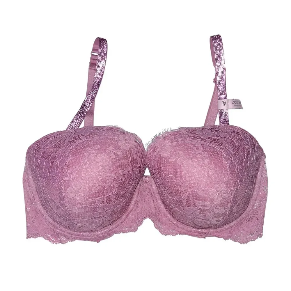 Victoria's Secret Twinkle Strap Lace Classic-Coverage Demi Bra Dusk Mauve 36DDD